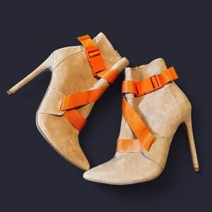 Elegant Tan and Orange Women's Heels